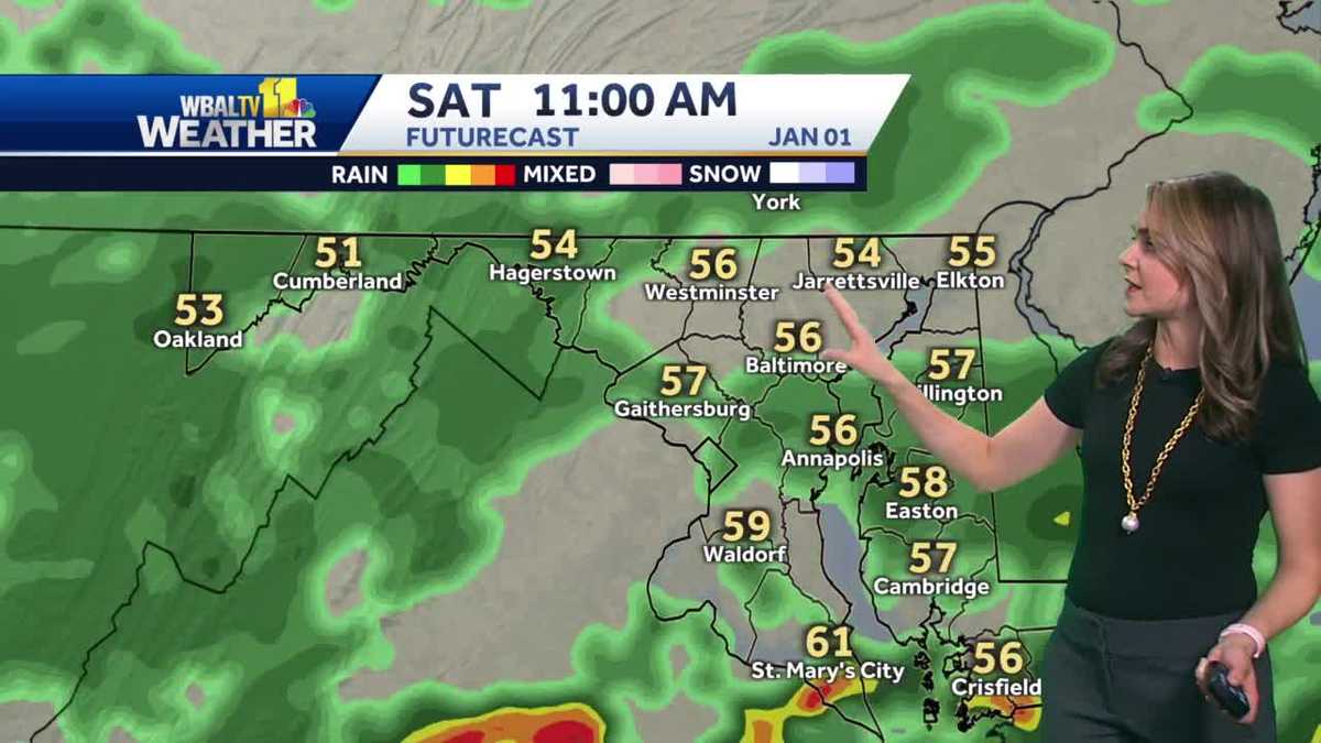 Rain overnight continues into Saturday