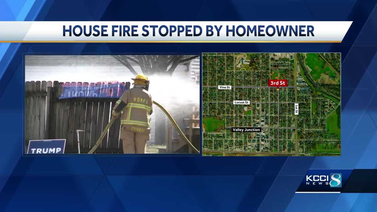 Homeowner puts out fire with garden hose