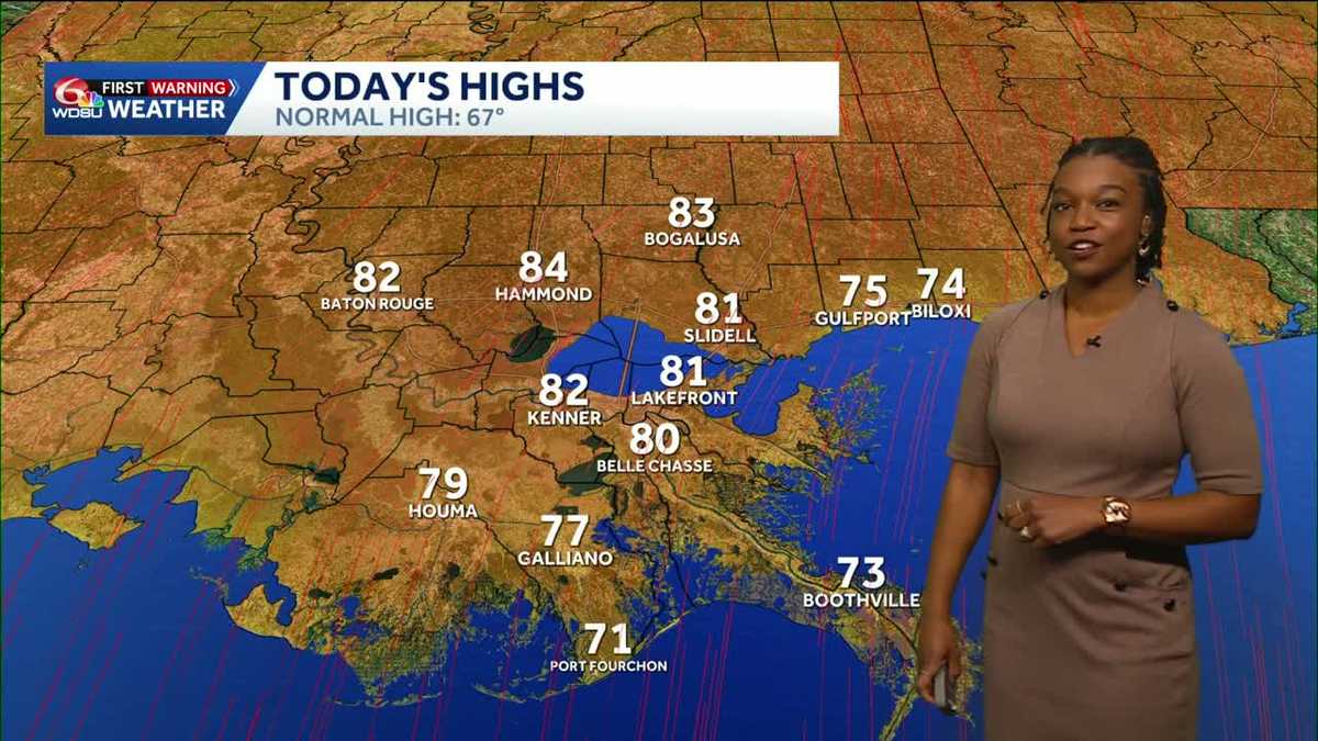 Warm temperatures could tie or break the record in your Thursday New Orleans forecast