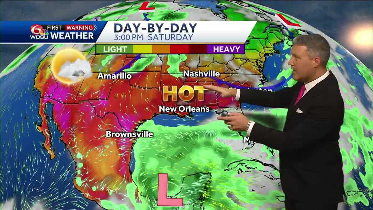 New Orleans weather forecast high chance of rain hurricane