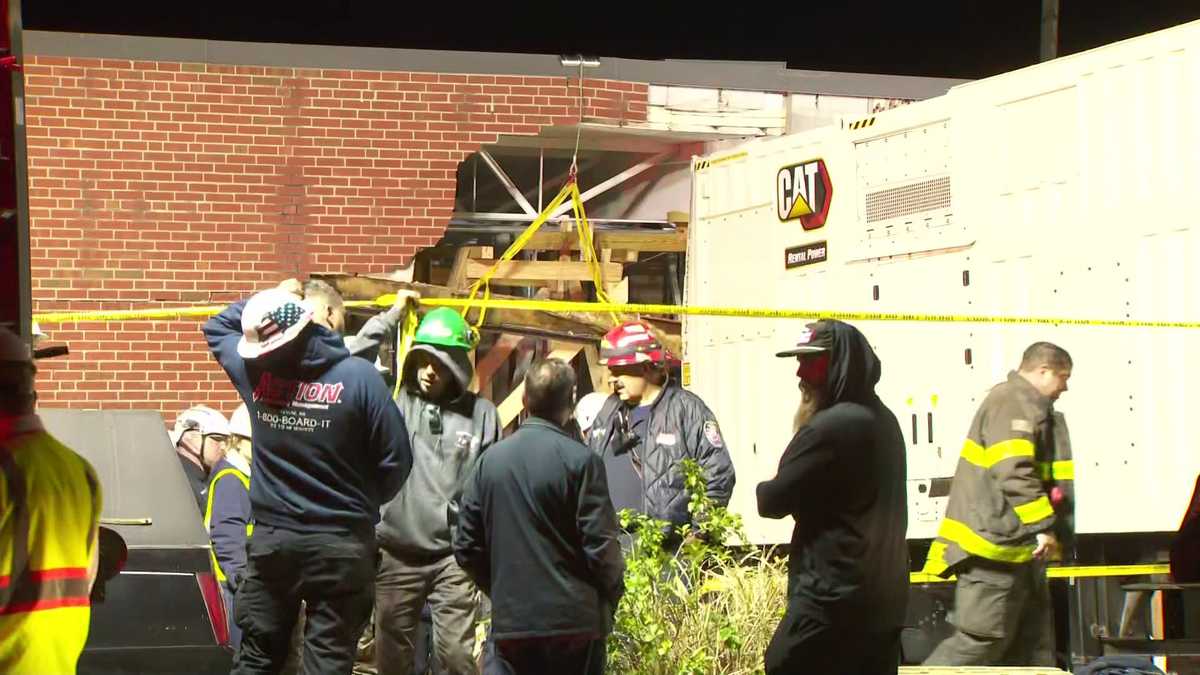 Surveillance video shows tractor-trailer crashing into Braintree building