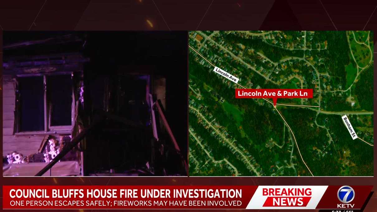 Council Bluffs house fire under investigation after potential firework spark