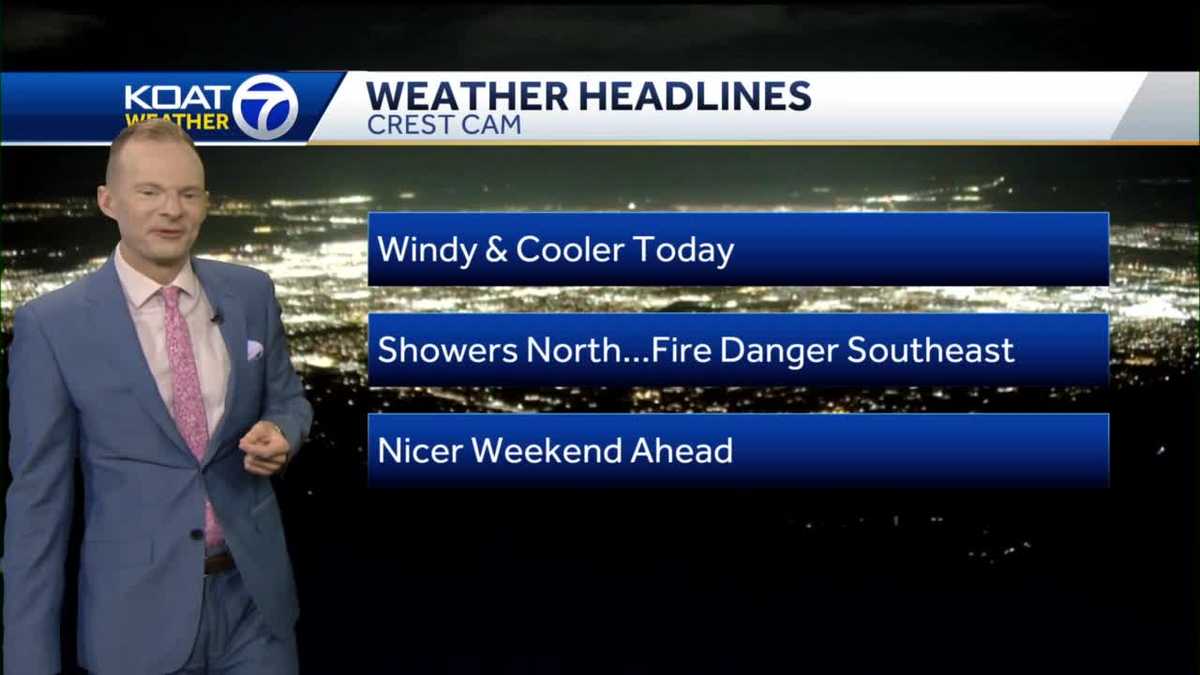 Windy and cooler today with high fire danger