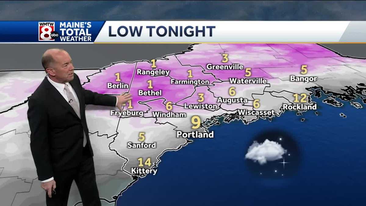 Clearing skies and seasonably cold tonight