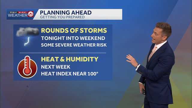 WEATHER BLOG: Rounds of thunderstorms start Wednesday night