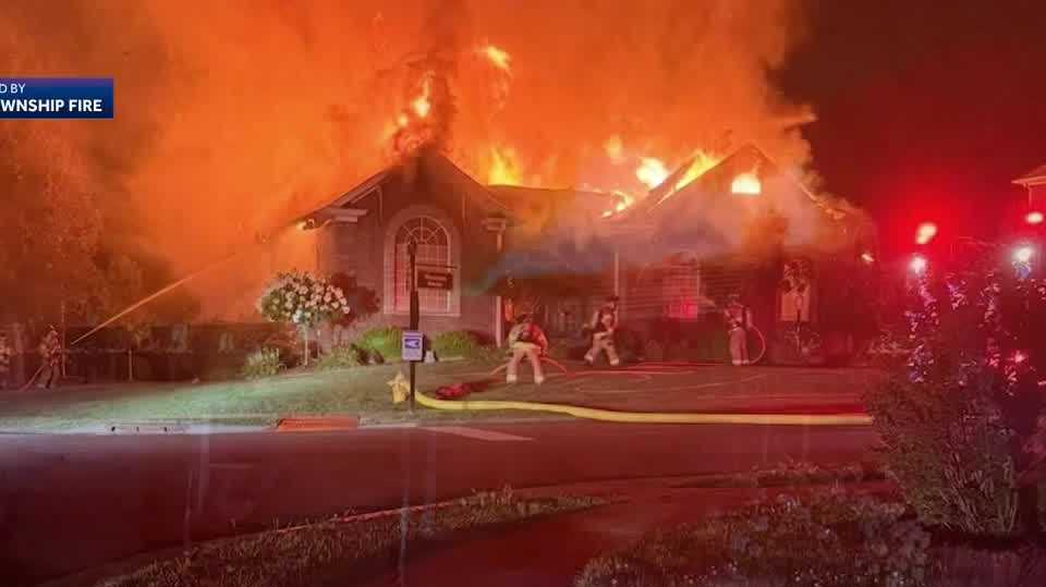 3 people, pets escape burning southern Indiana home