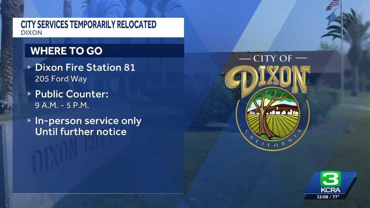 Dixon closes City Hall after internet outage, relocates services to fire station