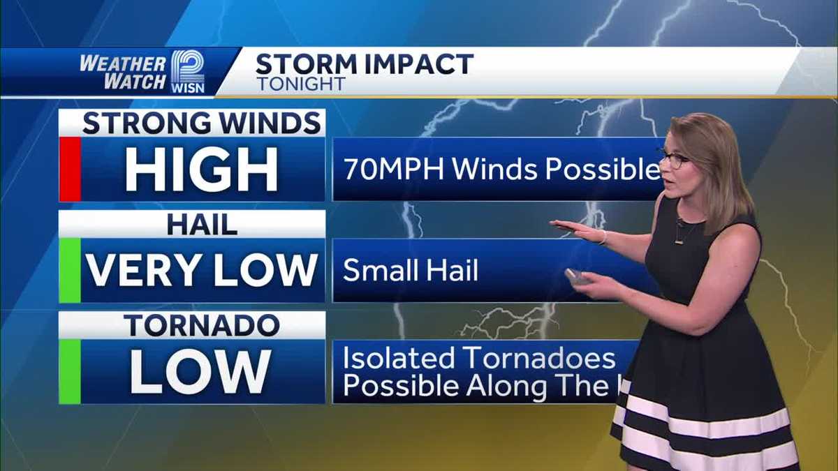 Chance of severe storms overnight