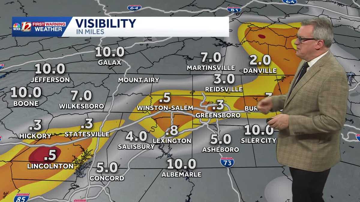 Heavy Triad fog early Tuesday will give way to milder weather