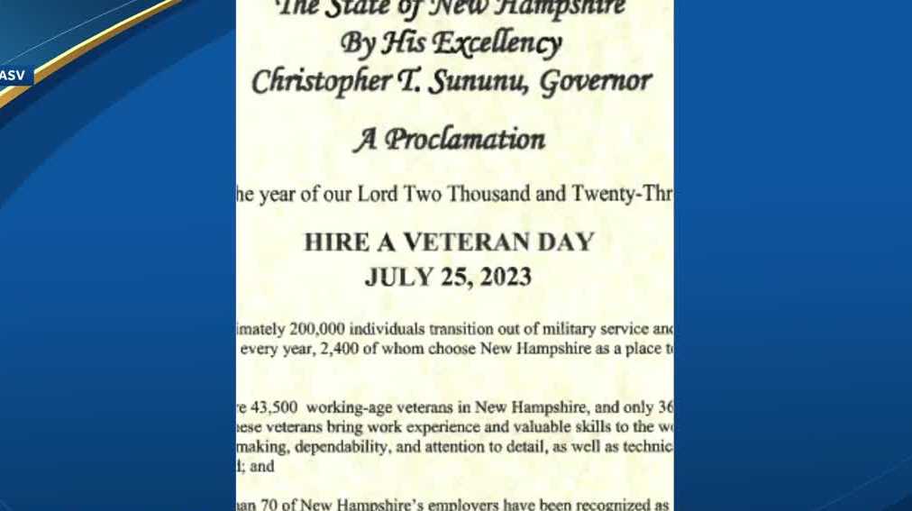 New Hampshire among US states observing 'Hire a Veteran Day'