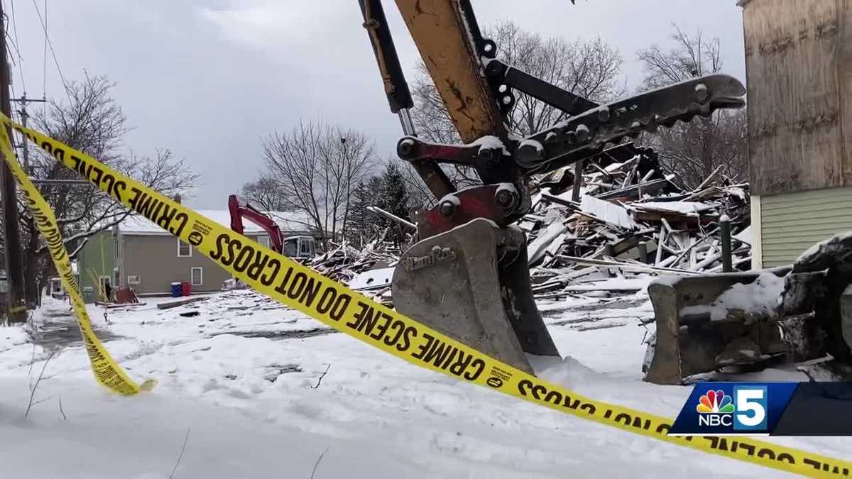 Structures demolished in Winooski following repeat fire that injured
