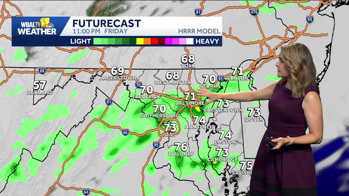 Baltimore Weather: Showers Friday night with cold front - WBAL