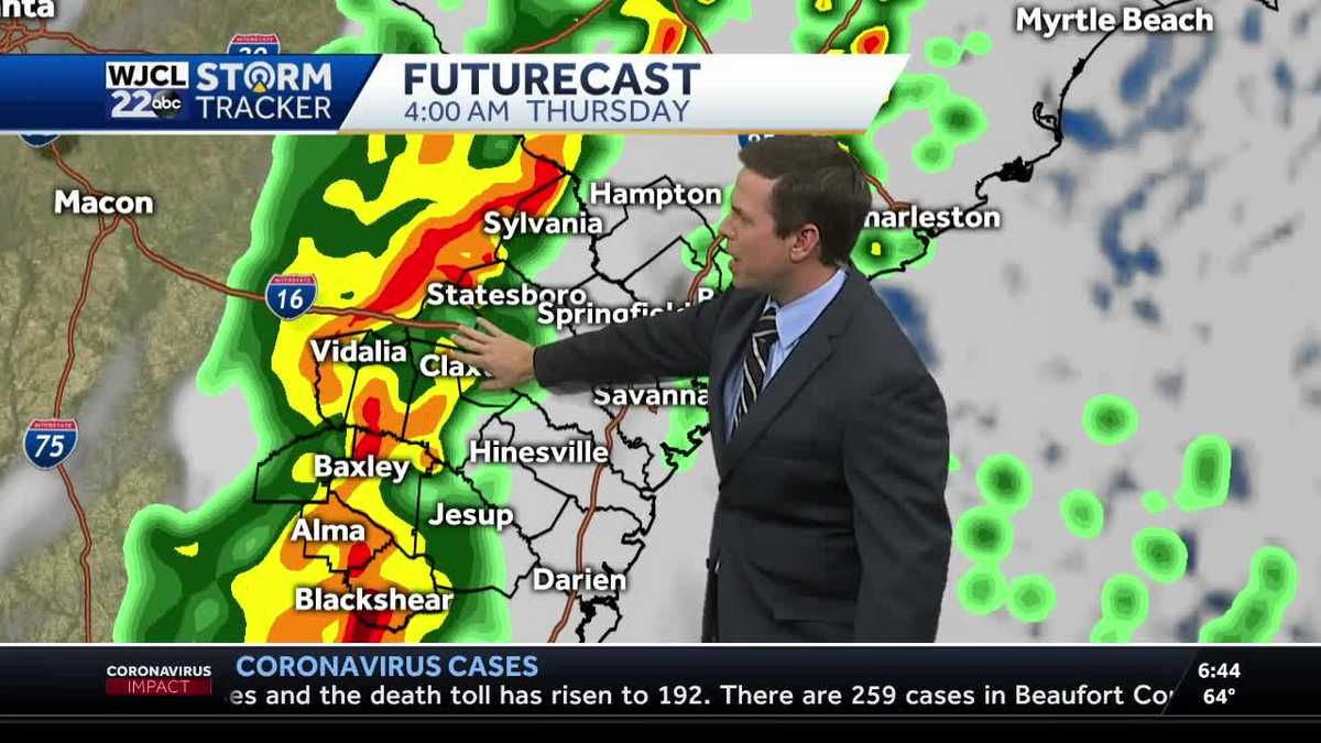 Dry today but rain and thunderstorms likely Thursday morning - WJCL