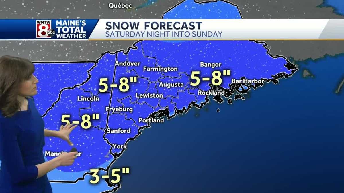 Snow overnight tapers early Sunday morning
