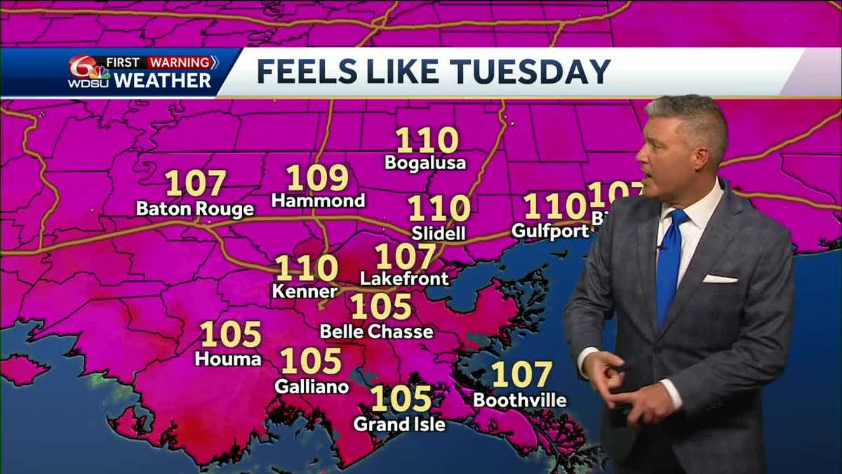 New Orleans weather heat advisory high temp heat index hurricane