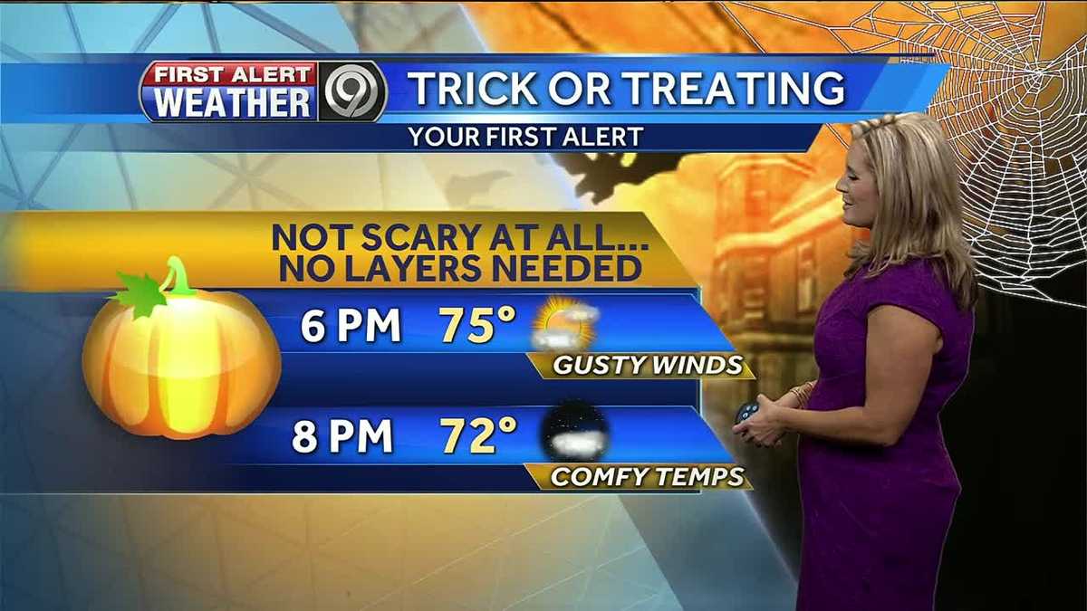 Warm and windy for trick-or-treaters on Halloween