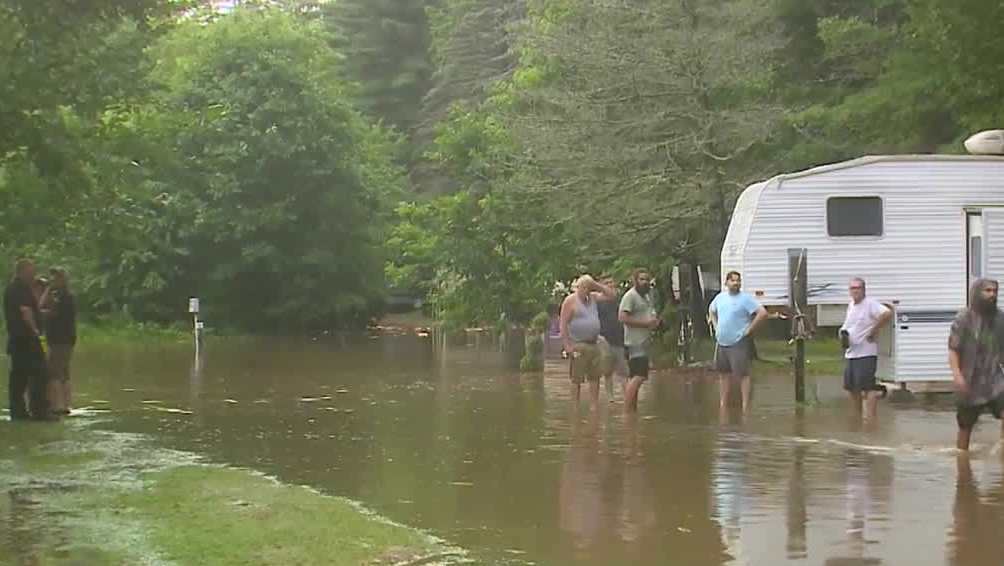 Epsom, New Hampshire flooding Campgrounds evacuated