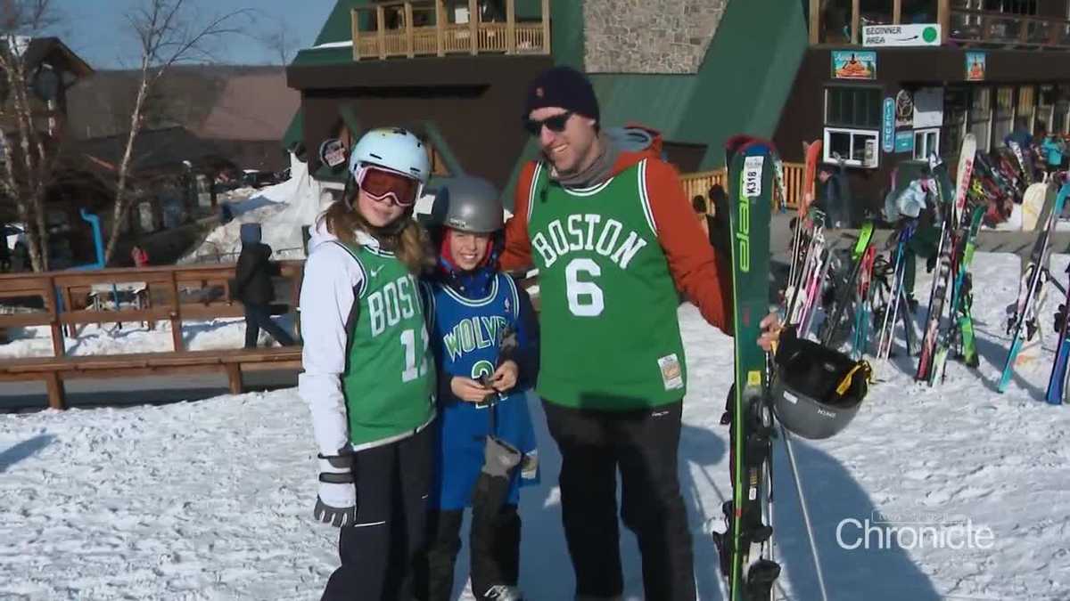 Checking out outfit choices for skiers at New Hampshire ski area