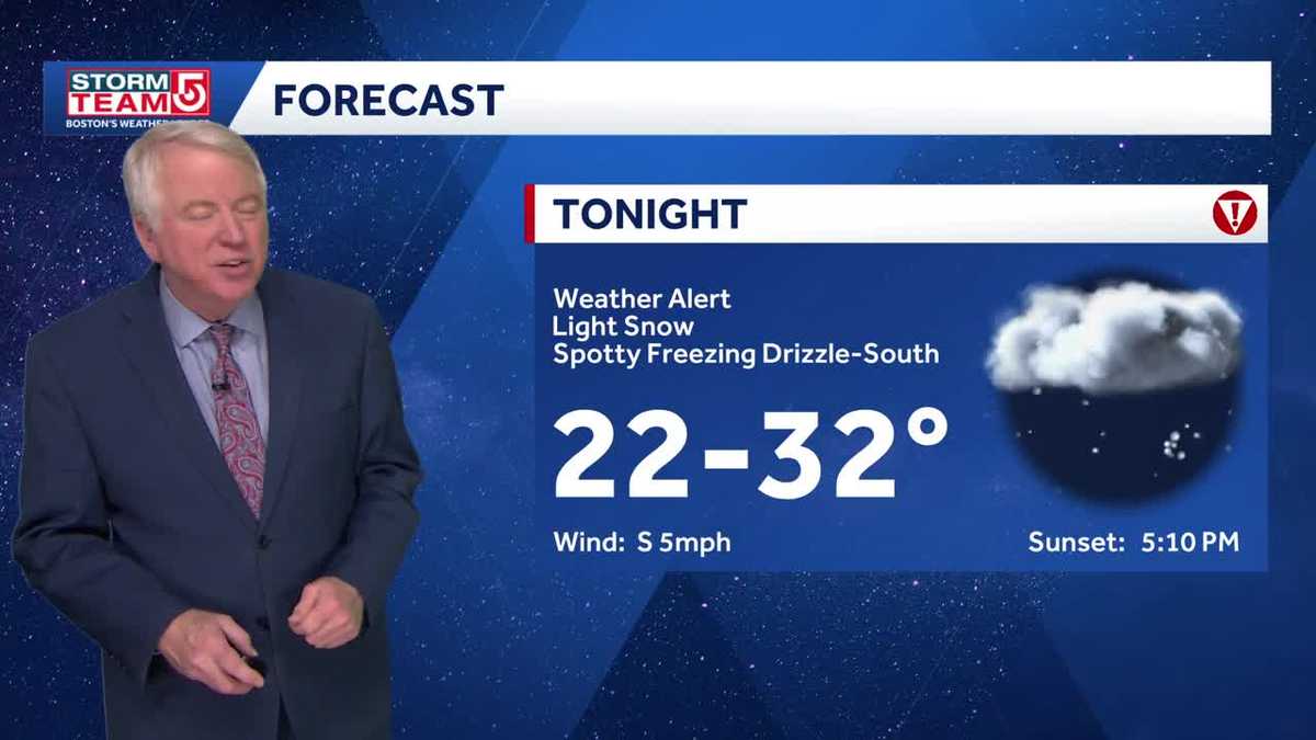 Video: Light snow, spotty drizzle tonight
