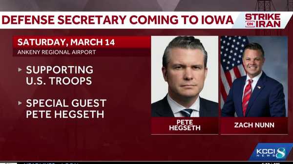 defense secretary pete hegseth coming to iowa for event with zach nunn