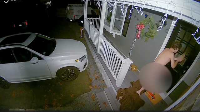 Massachusetts family discovers naked man breaking into home