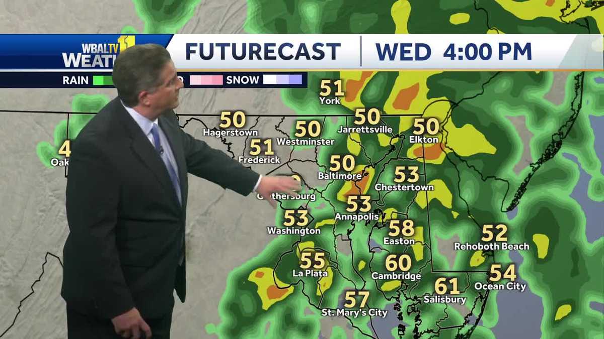 Heavy rain coming Wednesday to Maryland