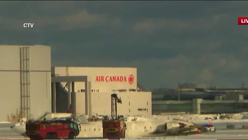 Delta plane crashes, flips upside down in Toronto, Canada