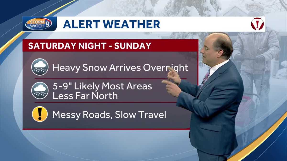NH forecast video: Temps drop as snow slows, more to come Sunday