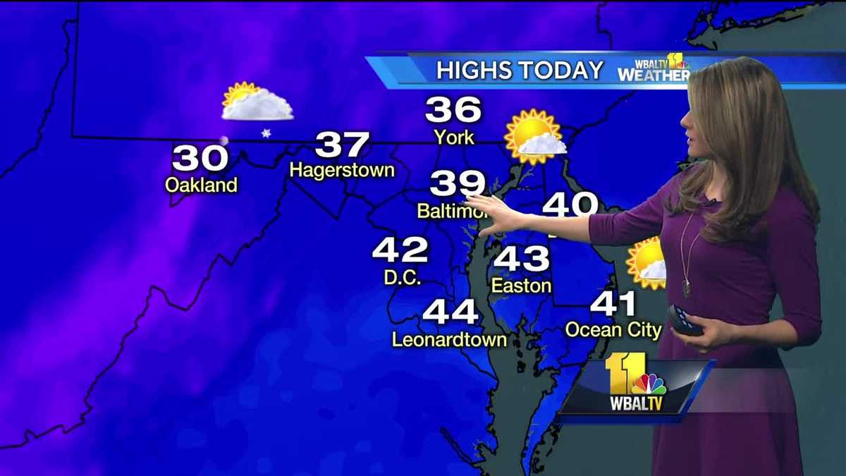Mostly sunny, breezy and cold on Thursday