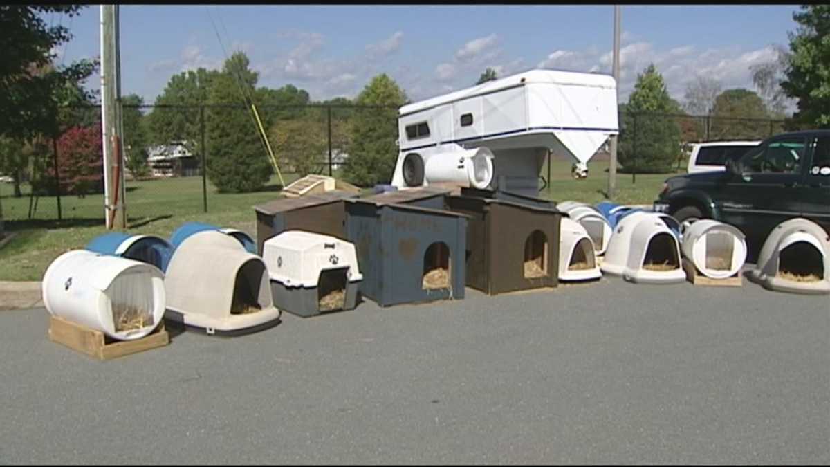 Free dog houses offered by local groups