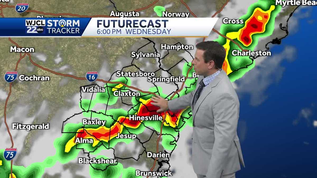 Showers and storms likely this afternoon with heavy rain at times