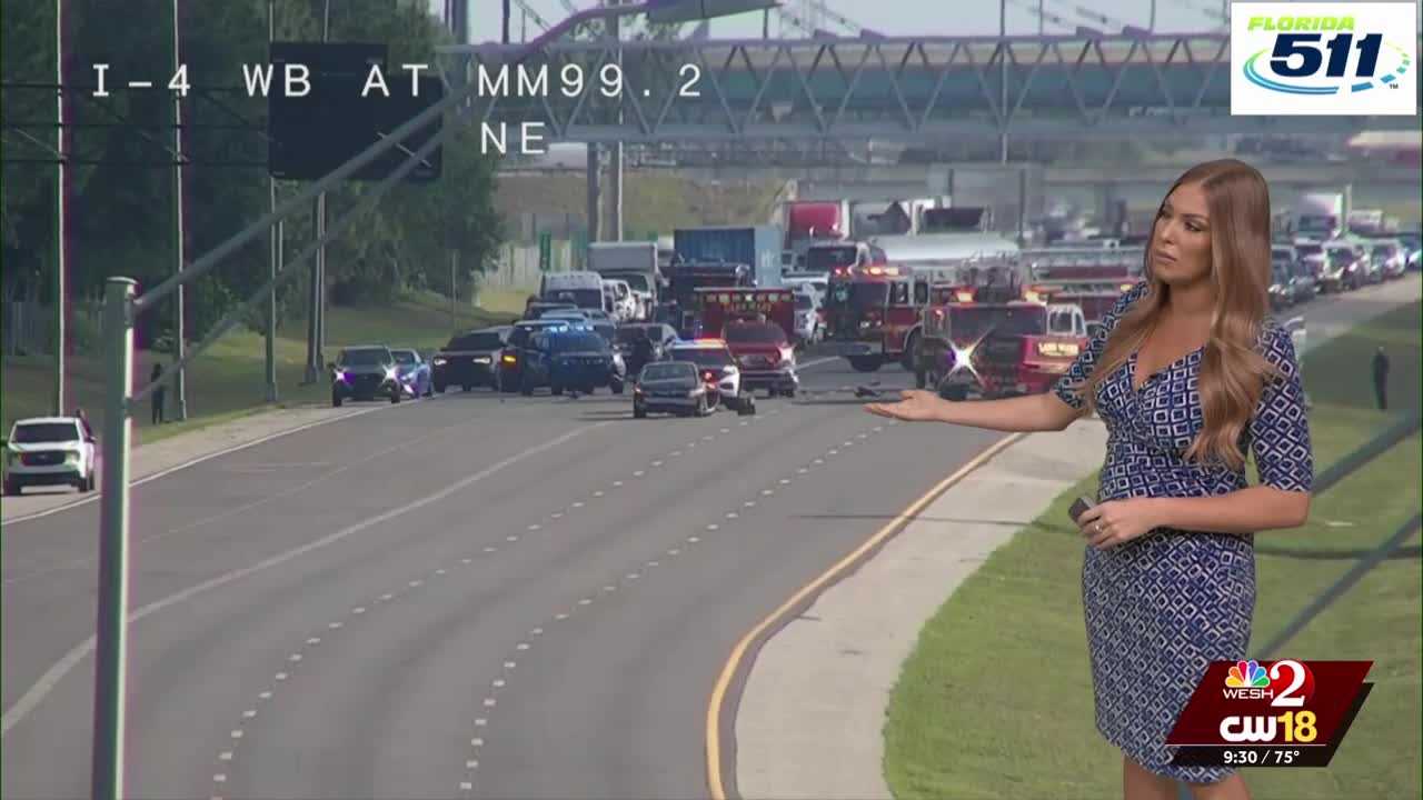 Crash shuts down I-4 westbound before Lake Mary Boulevard exit