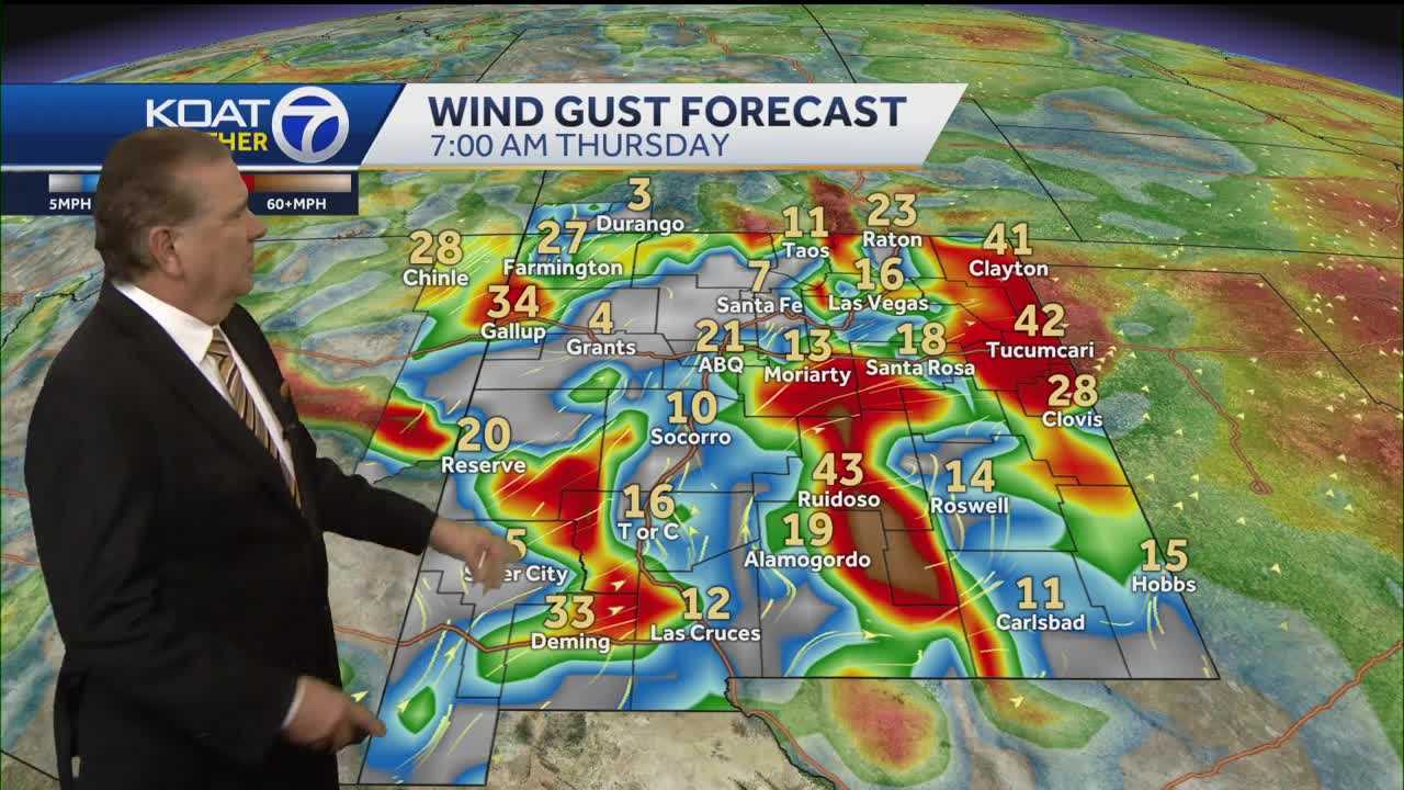 Increasing wind across New Mexico