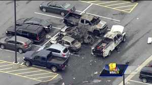 Man injured, cars destroyed in explosion