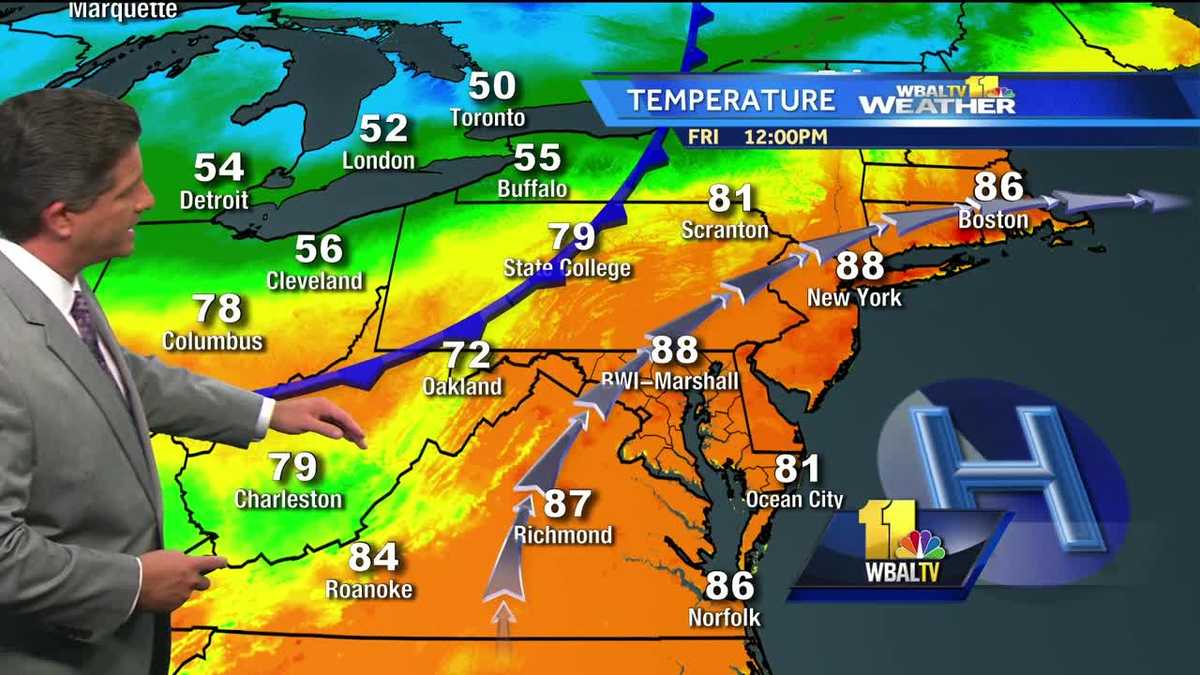 Chance of afternoon thunderstorms Friday