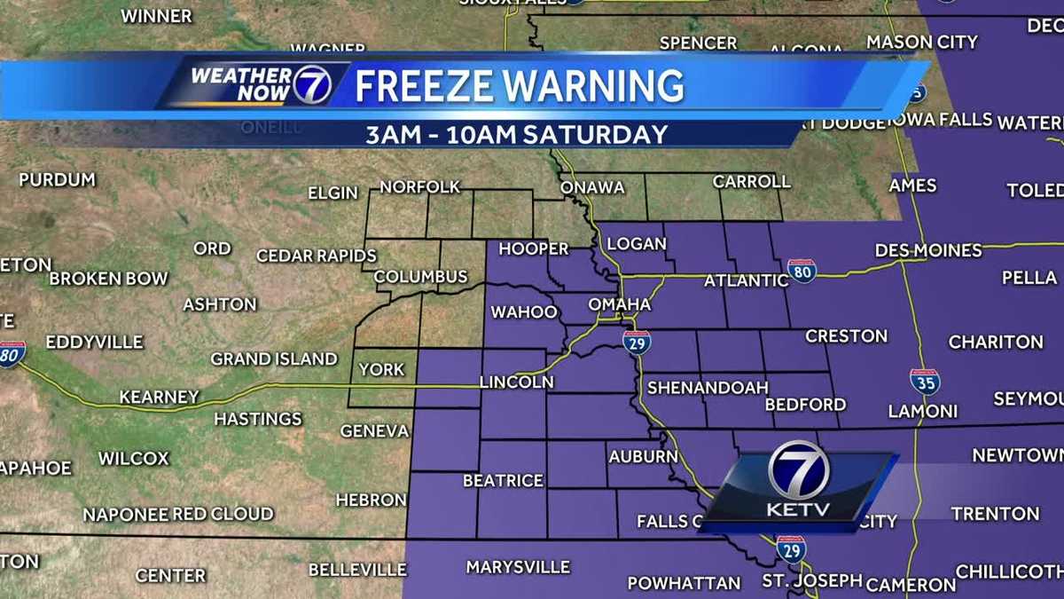 Freeze Warning in effect for Saturday morning