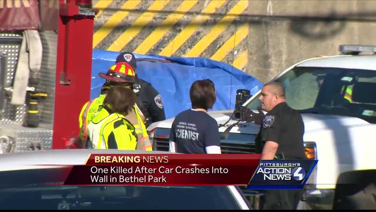 Car slams into wall in Bethel Park, killing woman