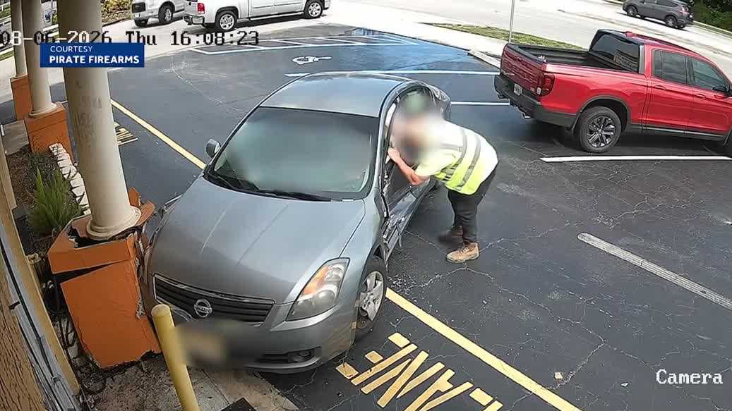Caught on cam: Car crashes into Stuart business, injuring driver