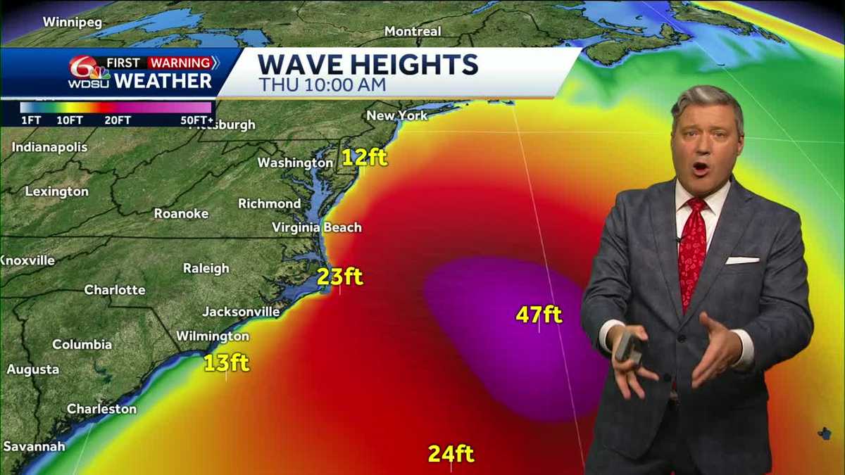 New Orleans weather forecast heat advisory Hurricane Erin waves