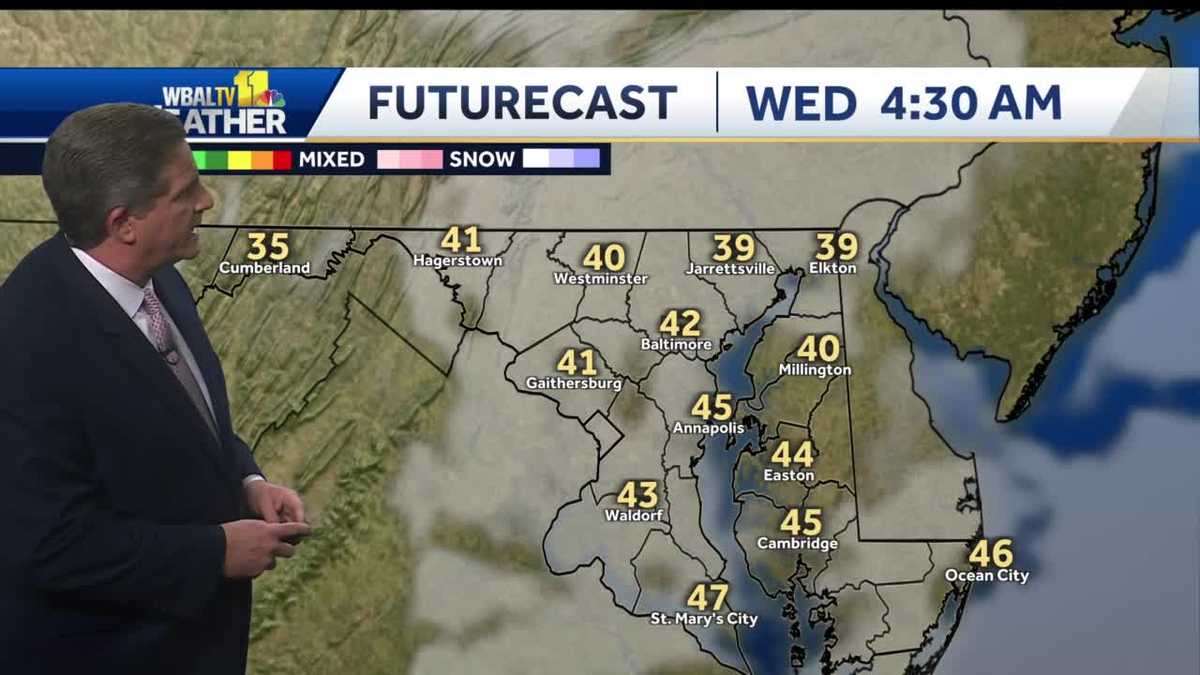 Cloudy, breezy with temps in the 50's for next couple days