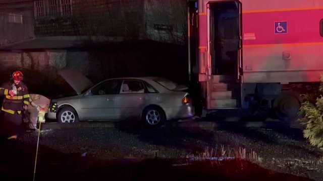 MBTA train collides with car that made wrong turn onto tracks - Vimarsana News