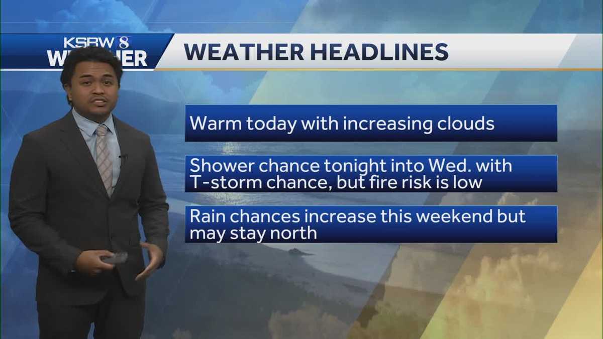Warm Tuesday with shower chances tonight into Wednesday