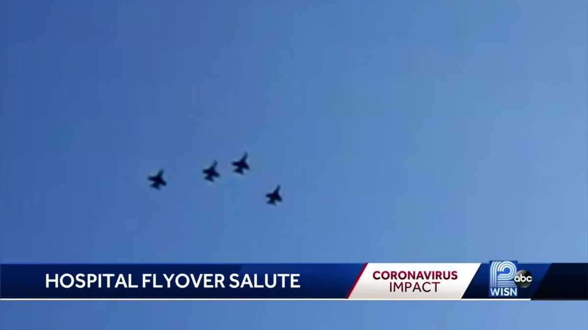 Fighter jets fly over hospitals across Wisconsin to salute frontline