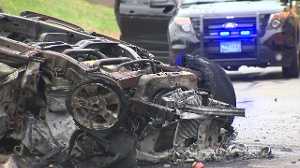 Elderly man killed after vehicle hits pole, burst into flames