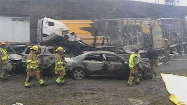 Latest on the 95 car pileup on I-77 in Carroll County