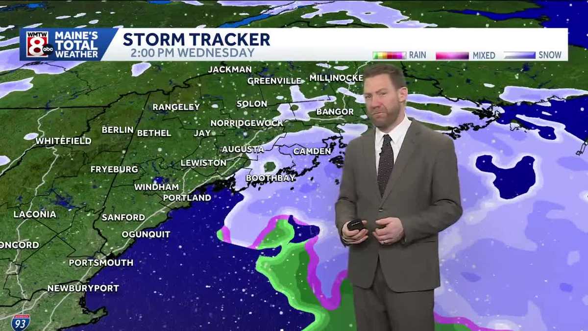 Round of light snow in Maine moves out quickly