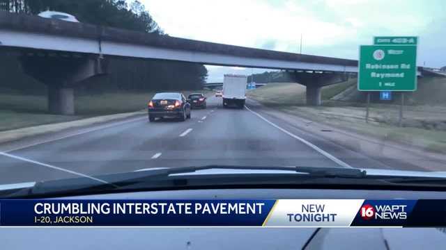 Crumbling patches of pavement shows the need for repairs on I-20 in Jackson - Vimarsana News