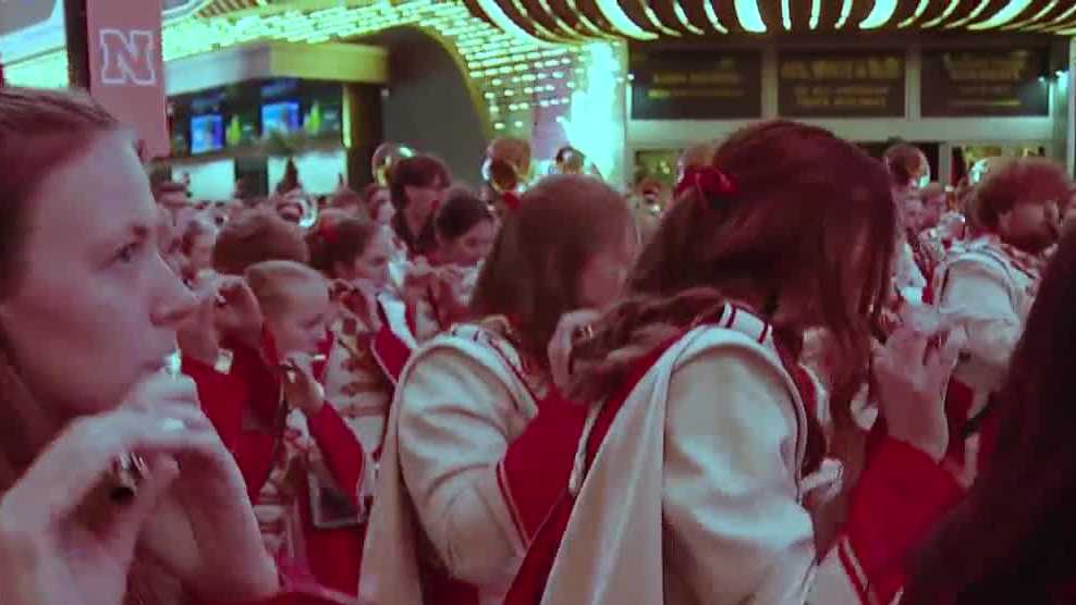 'They work so hard': Nebraska's marching band and their parents celebrate in Las Vegas