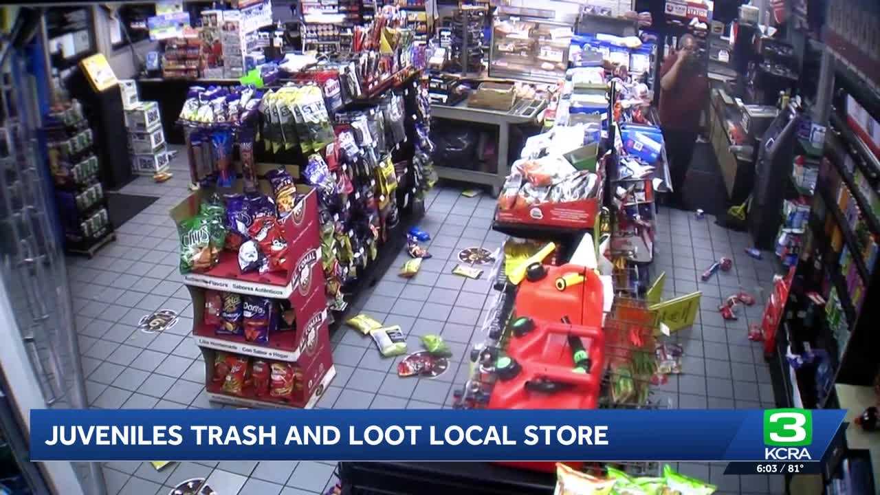 Watch: Chaos erupts as swarm of juveniles ransack gas station