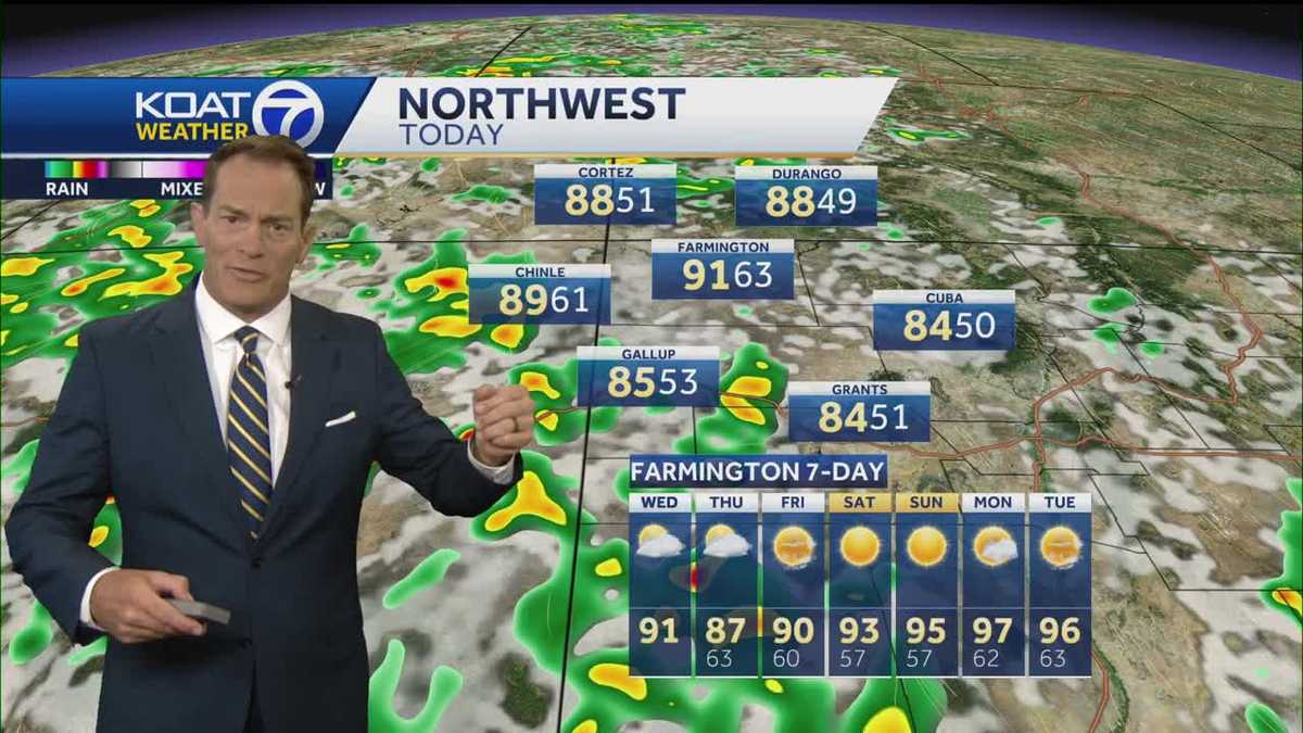 Bit cool and unsettled with more monsoon storms, heavy rain threat south with a flood watch in effect